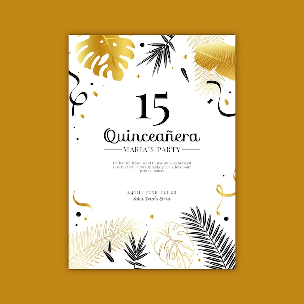 Gradient luxury quinceanera poster