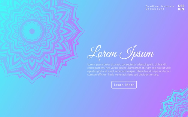 gradient mandala art trendy background for web banner or landing page