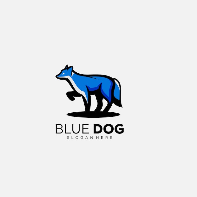 Gradient mascot dog logo template color