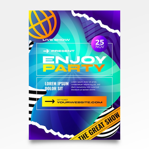 Gradient maximalist poster  template design