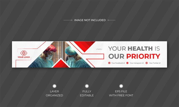 Vector gradient medical linkedin banner and cover template