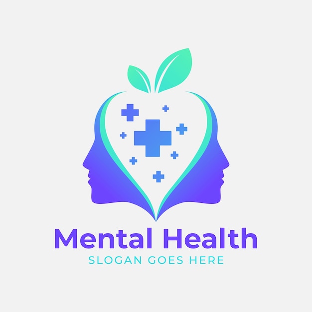 Gradient mental health logo template