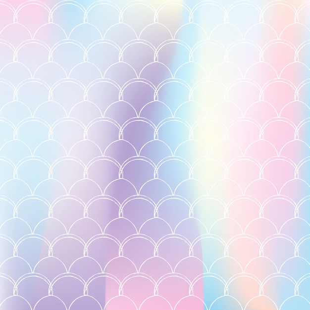 Gradient mermaid background with holographic scales