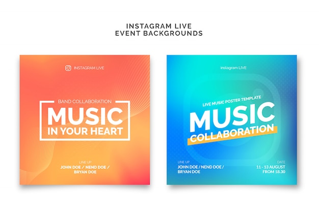 Gradient Modern Background Social Media Live