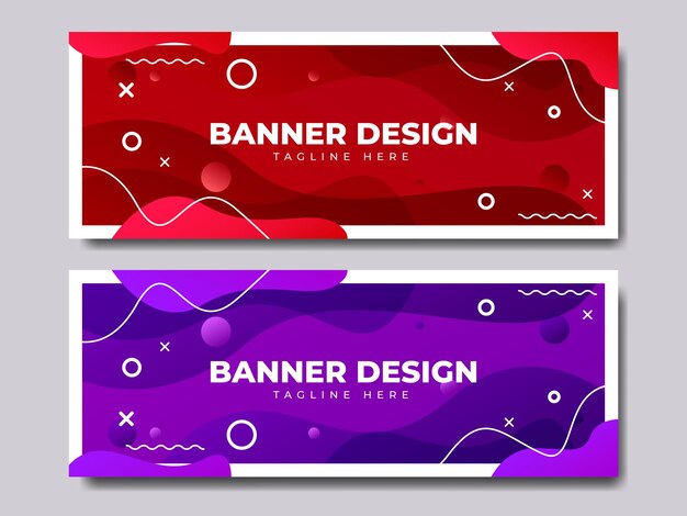 Gradient modern banner design assets with editable content