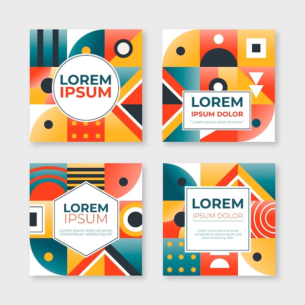 Gradient mosaic instagram posts collection