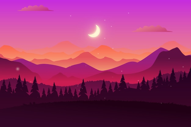 Gradient mountain landscape background