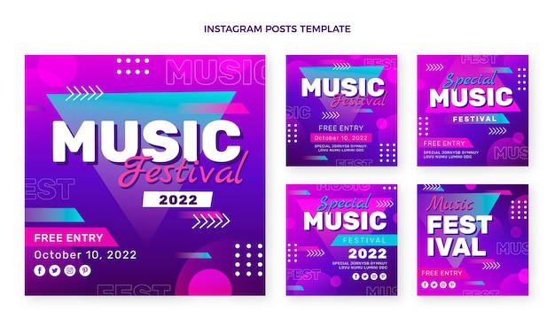 Gradient music festival instagram posts