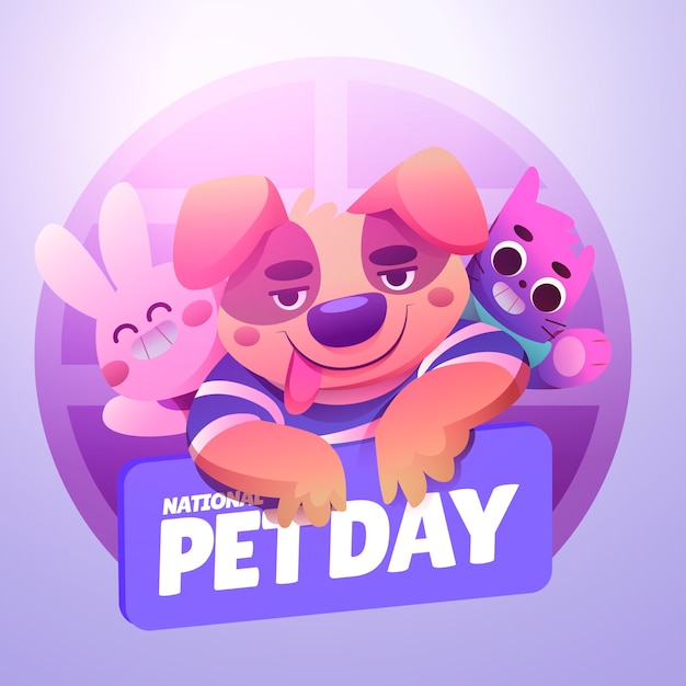 Gradient national pet day illustration