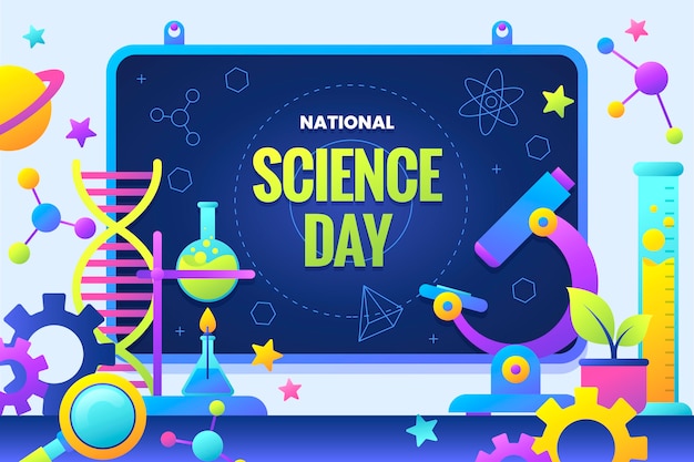 Gradient national science day background