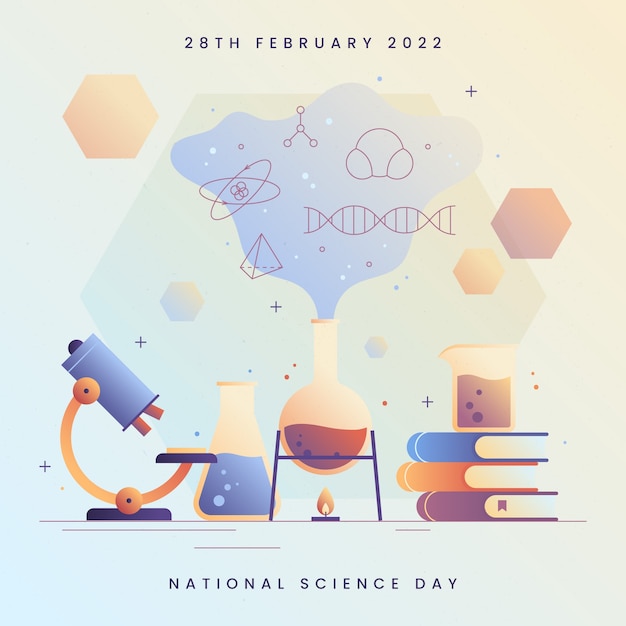 Gradient national science day illustration