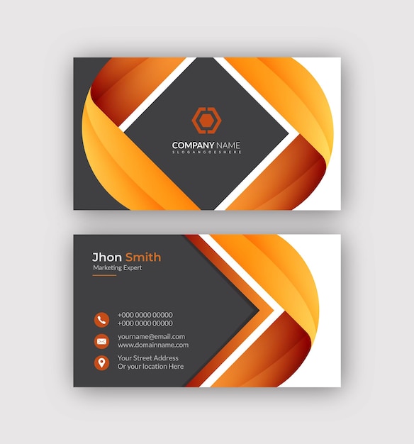 Gradient natural shape business card template