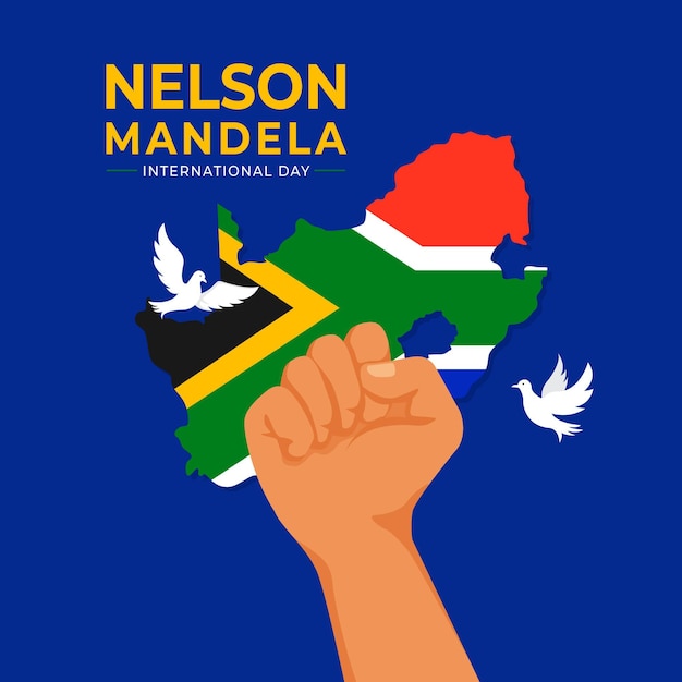 Gradient nelson mandela international day illustration