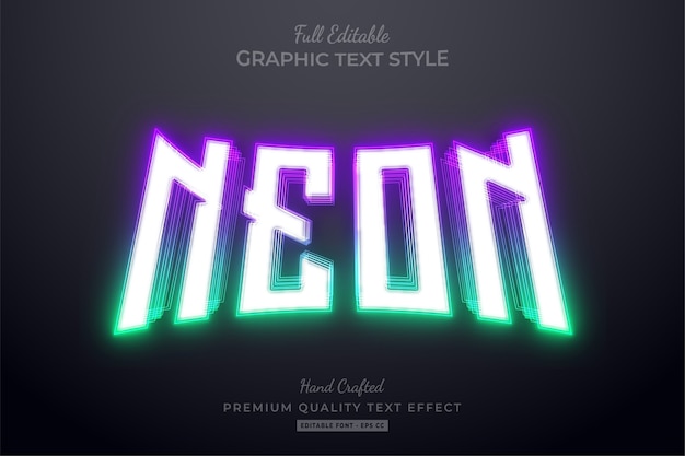 Gradient Neon Purple Green Editable Text Effect Font Style