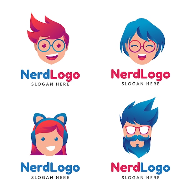 Gradient nerd logo template