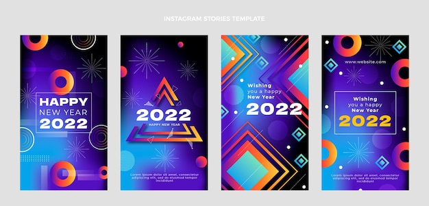 Gradient new year instagram stories collection