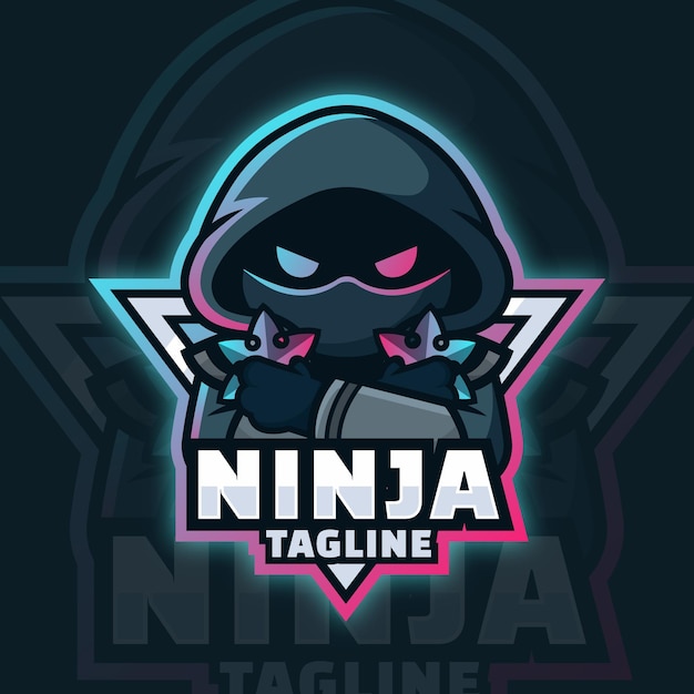 Gradient ninja logo template