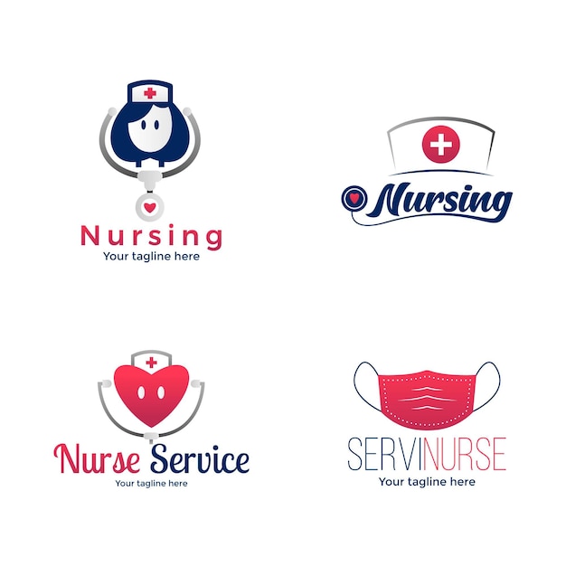 Gradient nurse logo collection