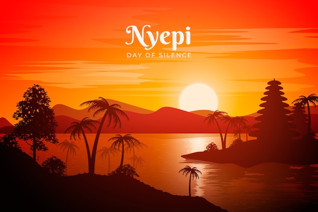 Gradient nyepi illustration