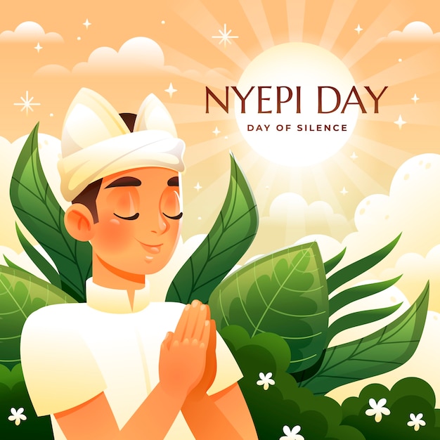 Gradient nyepi illustration