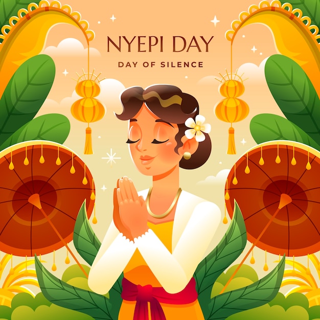 Gradient nyepi illustration