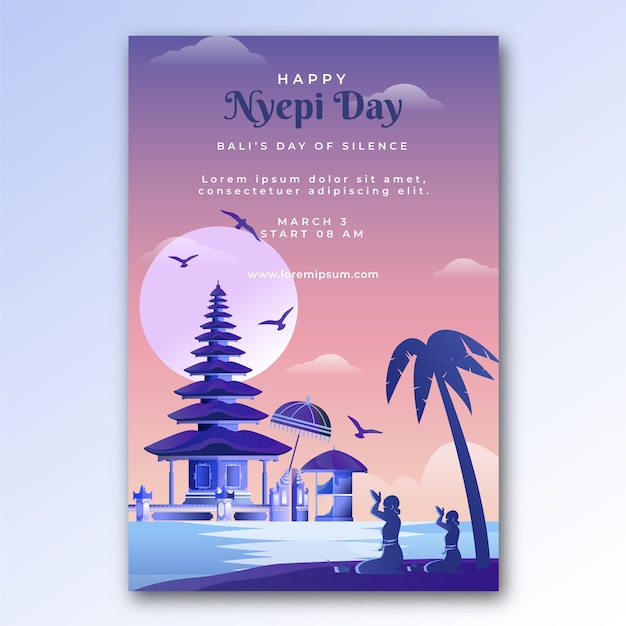 Gradient nyepi vertical poster template