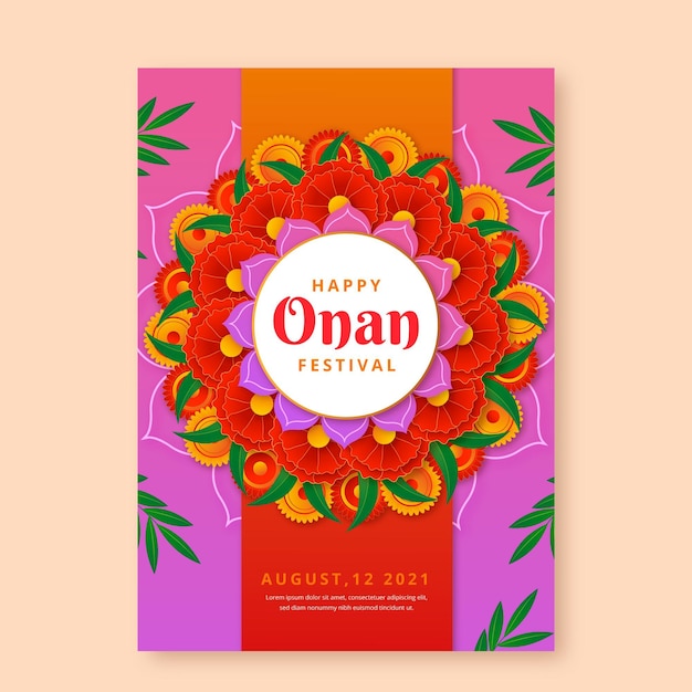 Gradient onam vertical poster template