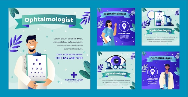 Gradient ophthalmologist instagram template