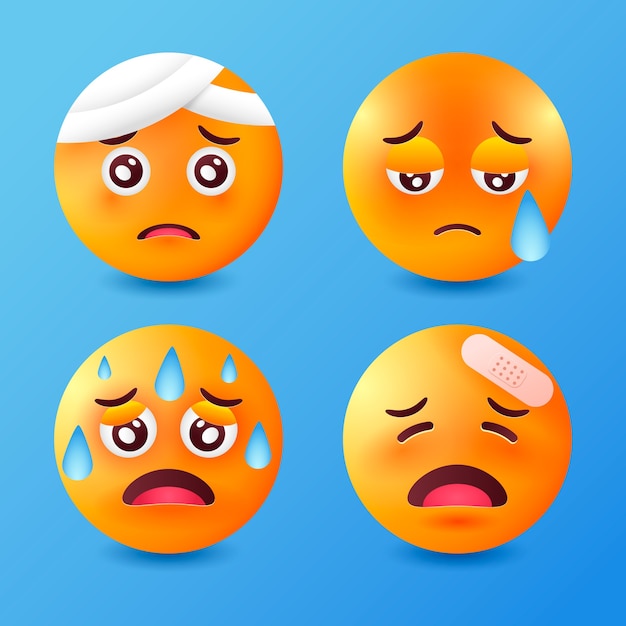 Gradient  pain emoji illustration