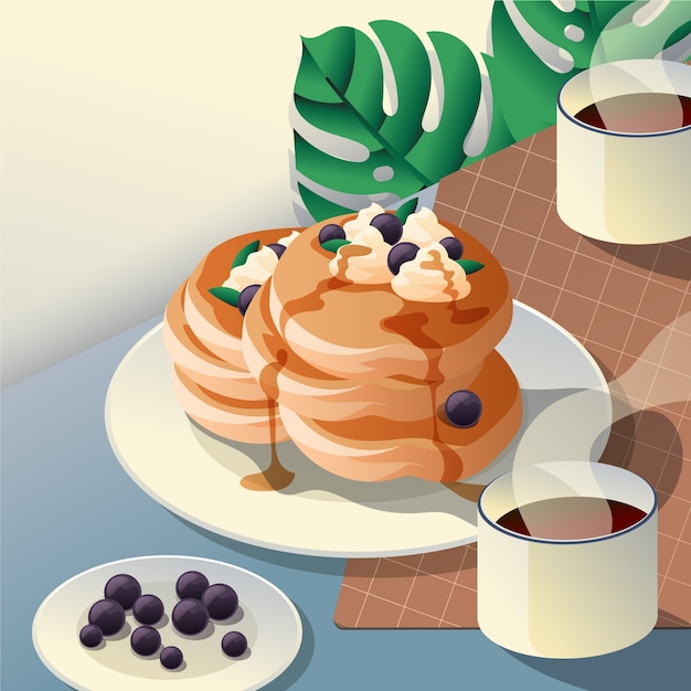 Gradient pancake day illustration