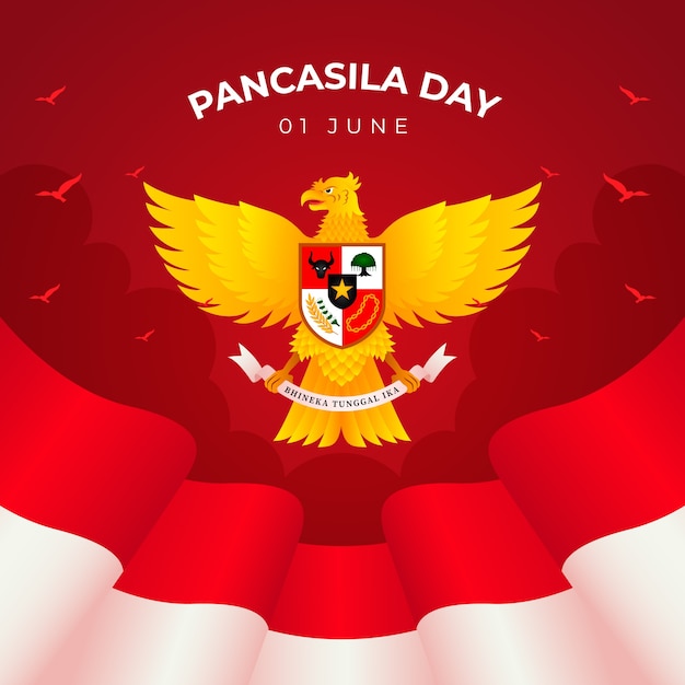 Gradient pancasila day illustration