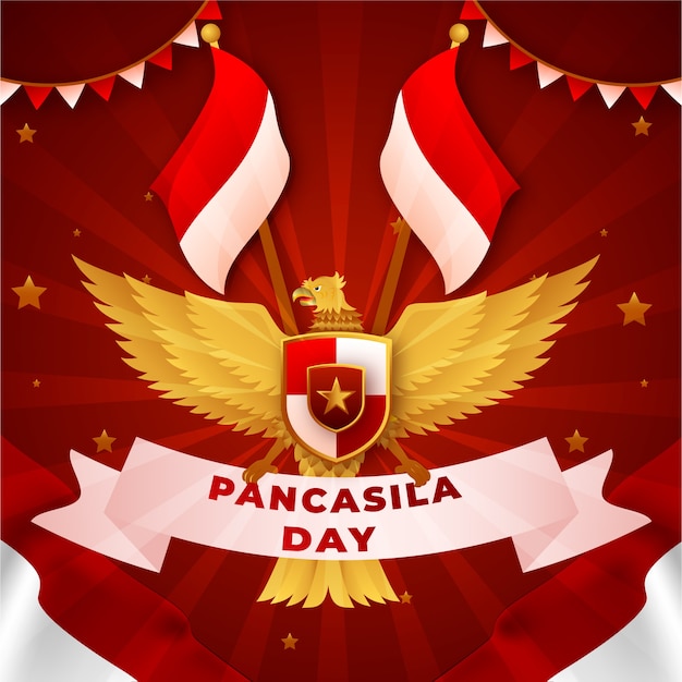 Gradient pancasila day illustration