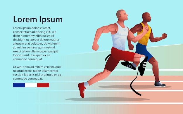 Vector gradient para athletes race running copy space