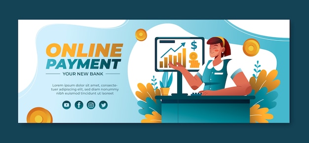 Gradient payment concept facebook cover