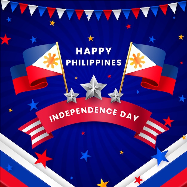 Gradient philippine independence day illustration