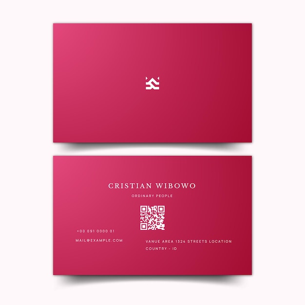 gradient pink feminine business card template