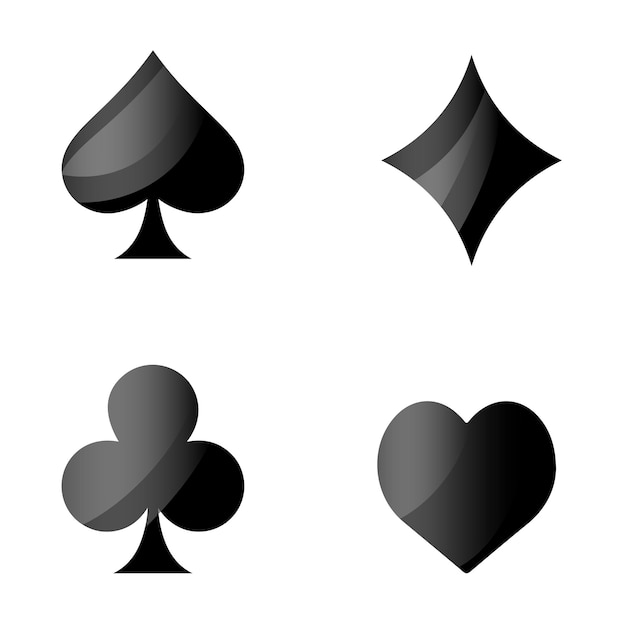 Vector gradient playing cards icon set