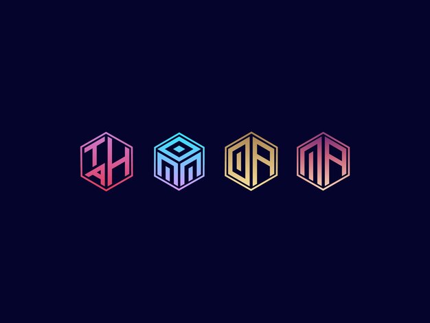 Gradient Polygon Letter mark creative Logo Design of any branding initials