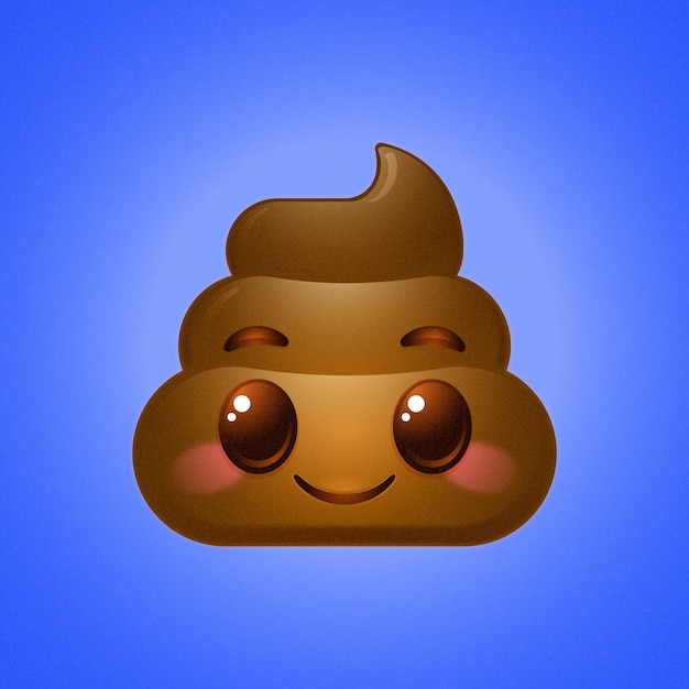 Gradient poop emoji illustration