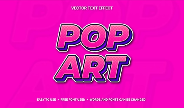 Gradient Pop Art Editable Vector Text Effect