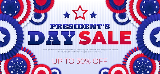 Gradient presidents day sale horizontal banner