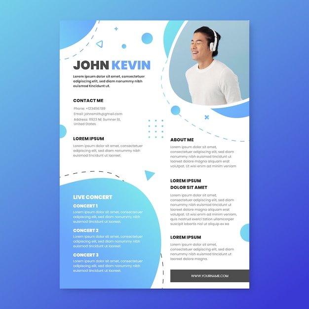 Gradient press kit template