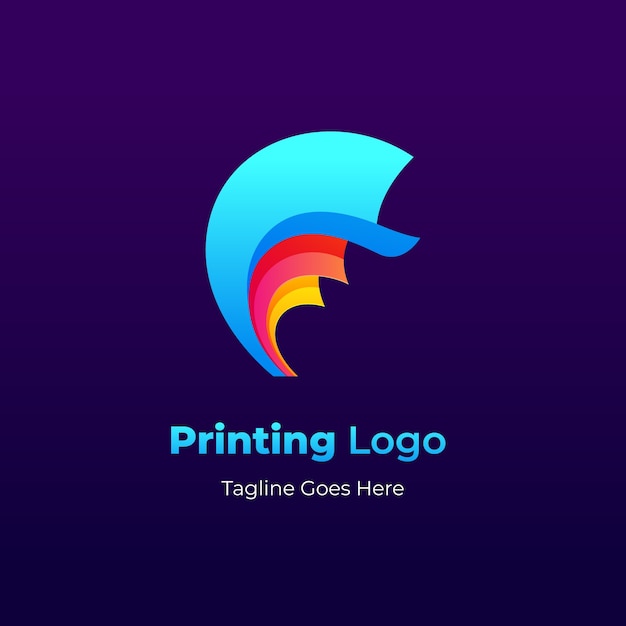 Gradient printing house logo design template