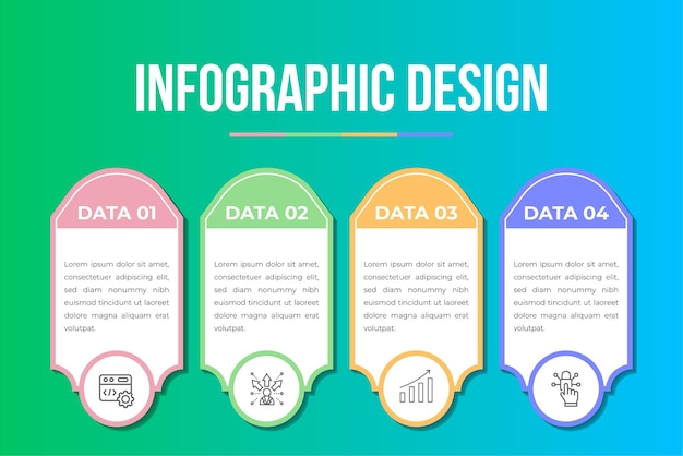 Gradient process infographic template premium Vector