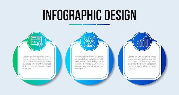 Gradient process infographic template premium Vector