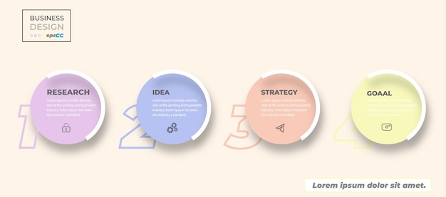 Gradient process infographic template