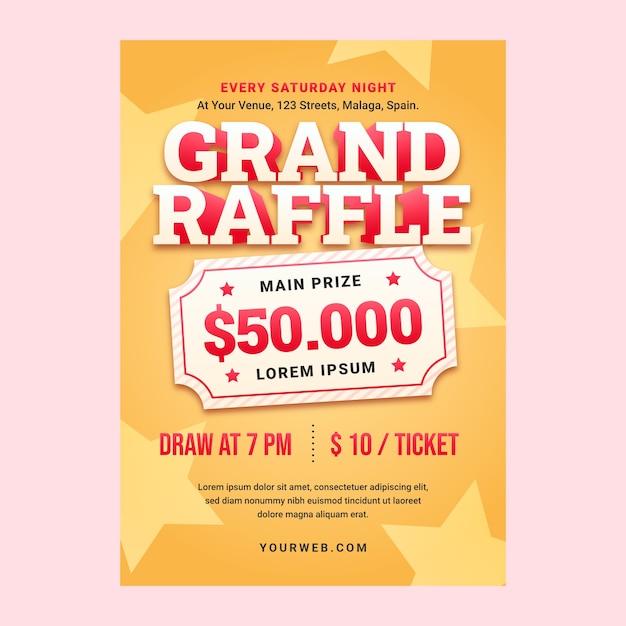 Gradient raffle flyer template