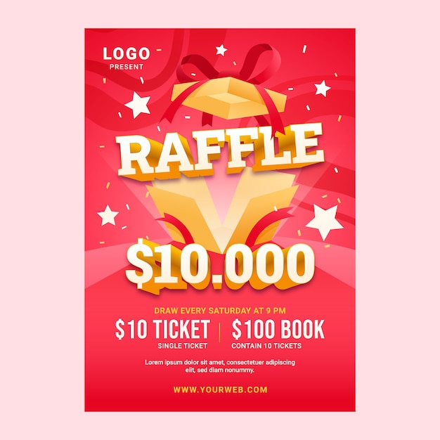 Gradient raffle flyer template