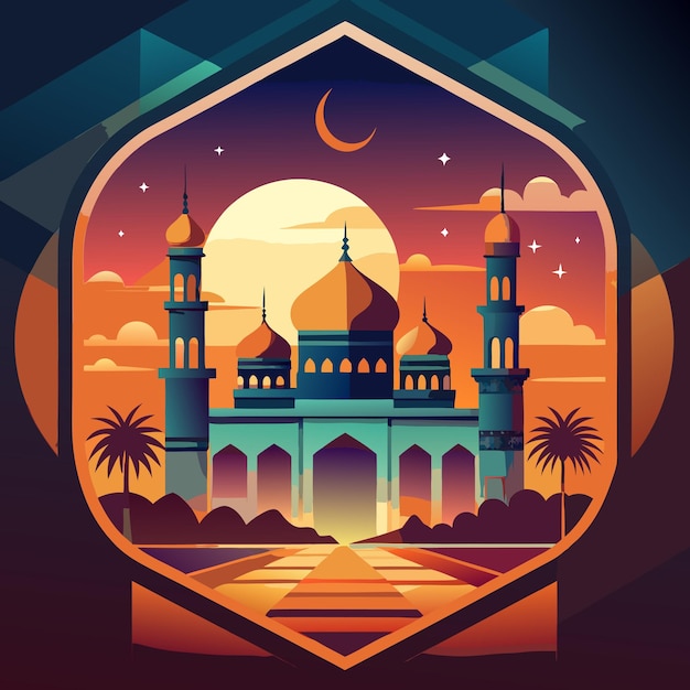 Gradient Ramadan Flat Style Vector Illustration