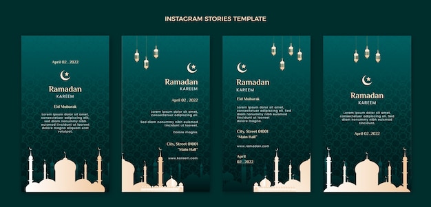 Gradient ramadan instagram stories collection